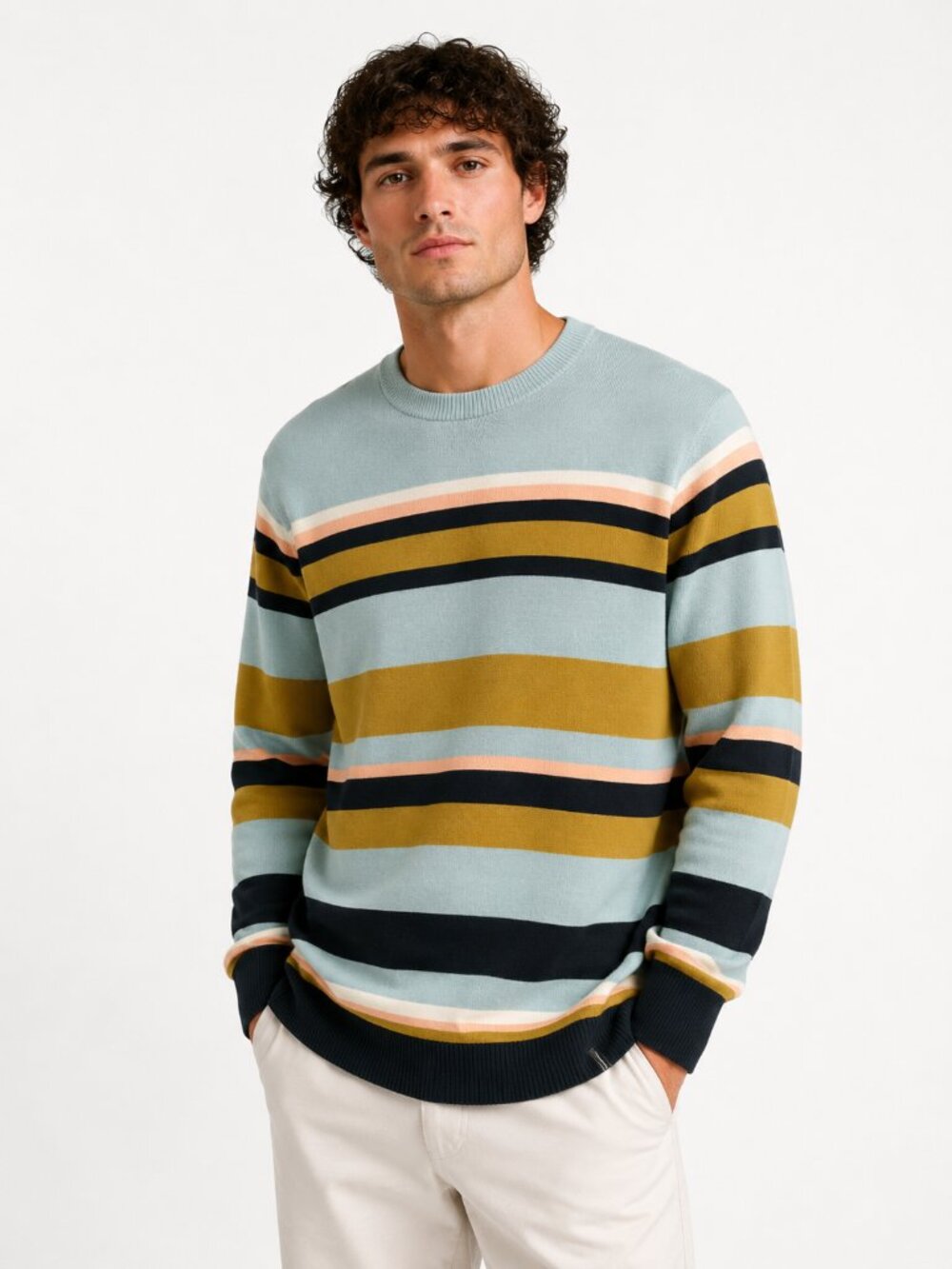 Scotch & Soda Multicolor Striped Crewneck Sweater Cotton Knit M NWOT